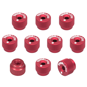F25SSK1-RED - 1/4in-80 Removable Knobs, Red, Pack of 10