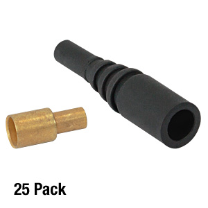 190066CP - Black Strain Relief Boots and Crimp Sleeves for Ø2 mm Tubing and FC/PC Connectors, 25 Pack