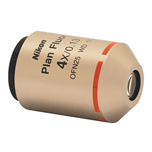 N4X-PF - 4X Nikon Plan Fluorite Imaging Objective, 0.13 NA, 17.2 mm WD