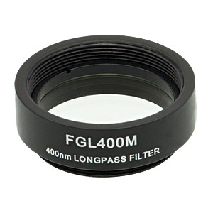 FGL400M - Ø25 mm GG400 Colored Glass Filter, SM1-Threaded Mount, 400 nm Longpass