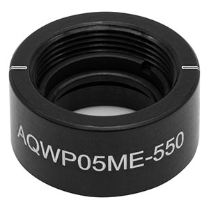 AQWP05ME-550 - Ø1/2in Mounted Polymer Zero-Order Achromatic Quarter-Wave Plate, SM05-Threaded Mount, 450 - 700 nm