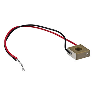 PA4GKH5W - Piezo Chip with Ø3.0 mm Through Hole, 150 V, 3.0 µm Displacement, 7.0 mm × 7.0 mm × 3.0 mm, Pre-Attached Wires