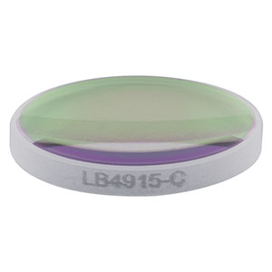 LB4915-C - f = 50 mm, Ø1/2in UV Fused Silica Bi-Convex Lens, AR Coating: 1050 - 1700 nm