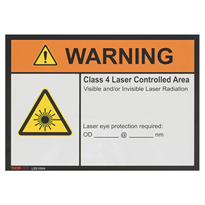 LSS10W4 - Class 4 Warning Laser Safety Sign, 10in x 14in