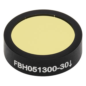 FBH051300-30 - Hard-Coated Bandpass Filter, Ø12.5 mm, CWL = 1300 nm, FWHM = 30 nm
