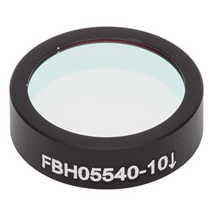 FBH05540-10 - Hard-Coated Bandpass Filter, Ø12.5 mm, CWL = 540 nm, FWHM = 10 nm