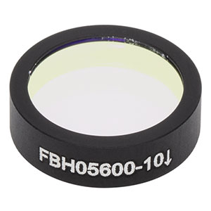 FBH05600-10 - Hard-Coated Bandpass Filter, Ø12.5 mm, CWL = 600 nm, FWHM = 10 nm