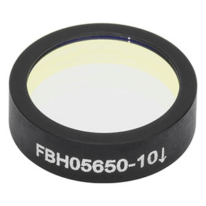 FBH05650-10 - Hard-Coated Bandpass Filter, Ø12.5 mm, CWL = 650 nm, FWHM = 10 nm