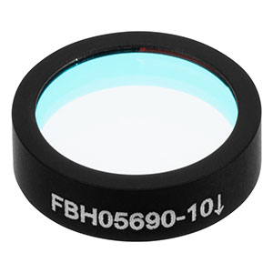 FBH05690-10 - Hard-Coated Bandpass Filter, Ø12.5 mm, CWL = 690 nm, FWHM = 10 nm