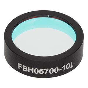 FBH05700-10 - Hard-Coated Bandpass Filter, Ø12.5 mm, CWL = 700 nm, FWHM = 10 nm