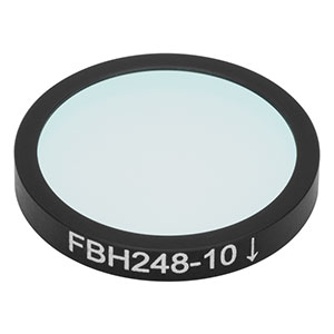 FBH248-10 - Hard-Coated Bandpass Filter, Ø25 mm, CWL = 248 nm, FWHM = 10 nm