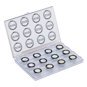 HSCFW1 - Hard-Coated VIS/NIR Bandpass Filter Kit (40 nm FWHM), Mounted, Set of 12