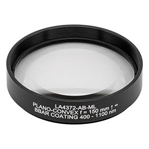 LA4372-AB-ML - Ø75 mm UVFS Plano-Convex Lens, SM3-Threaded Mount, f = 150 mm, ARC: 400 - 1100 nm