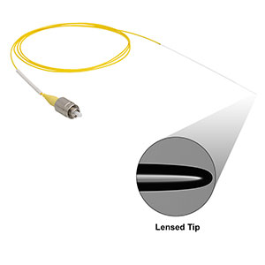 LFS155F1 - Single Mode Lensed SMF-28 Ultra Fiber, 5 µm Spot Size, FC/PC to Lensed Tip, 1 m Long