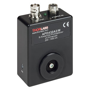 APD430A2/M - Si Variable-Gain Avalanche Detector, Temperature Compensated, UV Enhanced, 200 - 1000 nm, DC - 400 MHz, M4 Taps