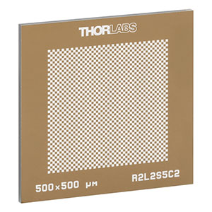 R2L2S5C2 - Negative Checkerboard Target, 1.5in x 1.5in, 500 µm x 500 µm Blocks