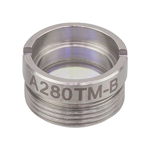 A280TM-B - f = 18.4 mm, NA = 0.15, Mounted Aspheric Lens, ARC: 650 - 1050 nm