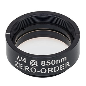 WPQ10M-850 - Ø1in Zero-Order Quarter-Wave Plate, SM1-Threaded Mount, 850 nm