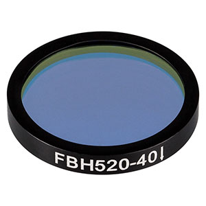 FBH520-40 - Premium Bandpass Filter, Ø25 mm, CWL = 520 nm, FWHM = 40 nm