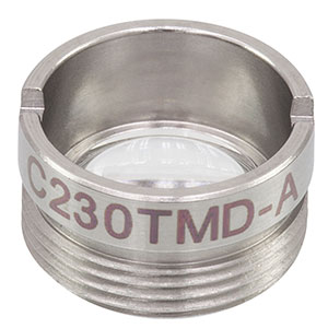 C230TMD-A - f = 4.51 mm, NA = 0.55, Mounted Aspheric Lens, ARC: 350 - 700 nm