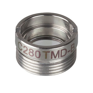 C280TMD-B - f = 18.40 mm, NA = 0.15, Mounted Aspheric Lens, ARC: 600 - 1050 nm