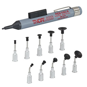 VP10C - Vacuum Pick-Up Tool (Vacuum Tweezers), Set of 10 Interchangeable Tips