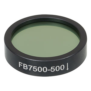 FB7500-500 - Ø1in IR Bandpass Filter, CWL = 7.50 µm, FWHM = 500 nm
