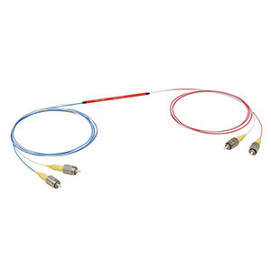 TW670R2F2 - 2x2 Wideband Fiber Optic Coupler, 670 ± 75 nm, 90:10 Split, FC/PC Connectors