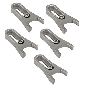 CF125C-P5 - Clamping Fork for Ø1.25in Pedestal Bases, 1.24in Counterbored Slot, 1/4in-20 Captive Screw, 5 Pack