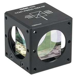 CCM1-PBS25-1064-HP - 30 mm Cage-Cube-Mounted, High-Power, Polarizing Beamsplitter Cube, 1064 nm, 8-32 Tap