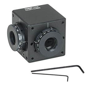CCM1-C4ER - Clamping 4-Port Prism/Mirror 30 mm Cage Cube, 2 Rotation Mounts @ 90°, 8-32 Tap