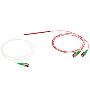 TN1064R3A1A - 1x2 Narrowband Fiber Optic Coupler, 1064 ± 15 nm, 0.14 NA, 75:25 Split, FC/APC