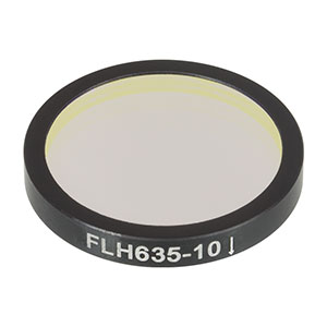 FLH635-10 - Premium Bandpass Filter, Ø25 mm, CWL = 635 nm, FWHM = 10 nm