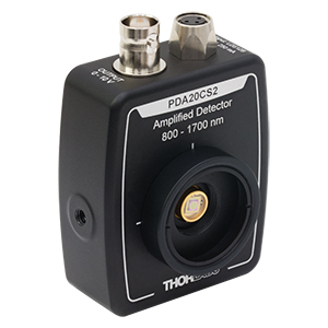 PDA20CS2 - InGaAs Switchable Gain Amplified Detector, 800 - 1700 nm, 11 MHz BW, 3.14 mm², Universal 8-32 / M4 Mounting Holes