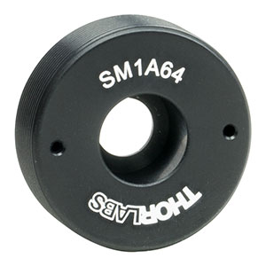 SM1A64 - Adapter with External SM1 Threads and 1/4in (M6) Counterbore, 0.33in Thick