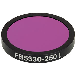FB5330-250 - Ø25 mm IR Bandpass Filter, CWL = 5.33 µm, FWHM = 250 nm