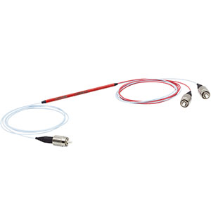 TT200R5F1A - 1x2 Multimode Fiber Optic Coupler, High OH, Ø200 µm Core, 0.39 NA, 50:50 Split, FC/PC