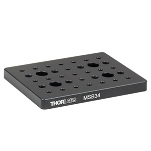 MSB34 - 3in x 4in x 3/8in Mini-Series Aluminum Breadboard, 8-32 and 1/4in-20 High-Density Taps