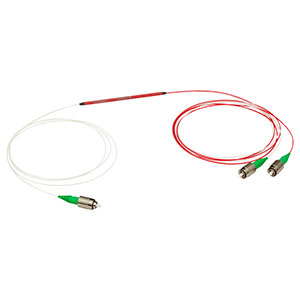 TN980R3A1B - 1x2 Narrowband Fiber Optic Coupler, 980 ± 15 nm, 0.22 NA, 75:25 Split, FC/APC