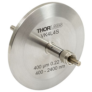 VK4L4S - Fiber Feedthrough for KF40 Flange, Low OH, Ø400 µm Core, 400 - 2400 nm, 0.22 NA, SMA