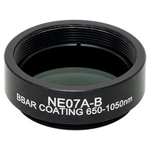 NE07A-B - Ø25 mm Absorptive Neutral Density Filter, ARC: 650 - 1050 nm, SM1-Threaded Mount, OD: 0.7
