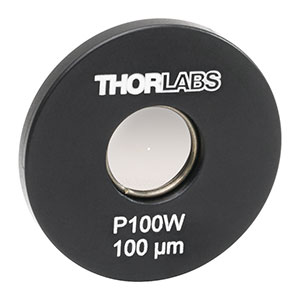P100W - Ø1in Mounted Pinhole, 100 ± 4 µm Pinhole Diameter, Tungsten