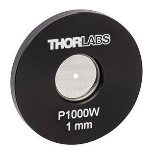 P1000W - Ø1in Mounted Pinhole, 1 mm ± 10 µm Pinhole Diameter, Tungsten