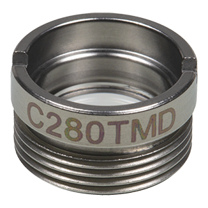 C280TMD - f= 18.4 mm, NA = 0.2, WD = 15.6 mm, Mounted Aspheric Lens, Uncoated