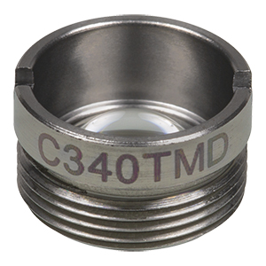 C340TMD - f= 4.0 mm, NA = 0.6, WD = 1.2 mm, Mounted Aspheric Lens, Uncoated