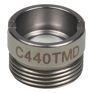 C440TMD - f = 2.8 mm, NA = 0.3/0.5, WD = 1.8 mm, Mounted Aspheric Lens, Uncoated
