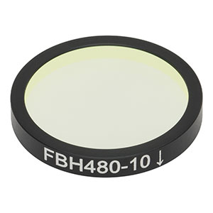 FBH480-10 - Premium Bandpass Filter, Ø25 mm, CWL = 480 nm, FWHM = 10 nm