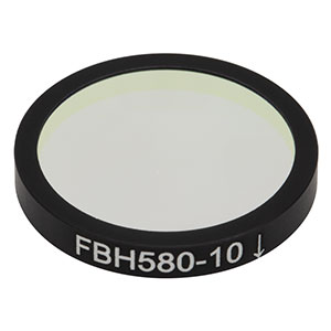 FBH580-10 - Premium Bandpass Filter, Ø25 mm, CWL = 580 nm, FWHM = 10 nm