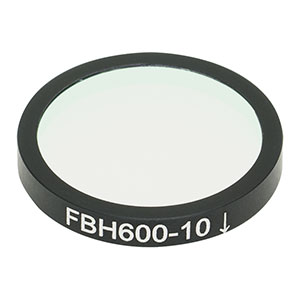 FBH600-10 - Premium Bandpass Filter, Ø25 mm, CWL = 600 nm, FWHM = 10 nm
