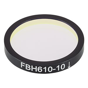 FBH610-10 - Premium Bandpass Filter, Ø25 mm, CWL = 610 nm, FWHM = 10 nm